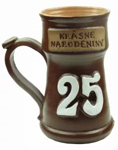 Keramický pohár 0,5L na pivo k narodeninám 25