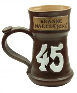 Keramický pohár 0,5L na pivo k narodeninám 45