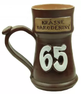 Keramický pohár 0,5L na pivo k narodeninám 65