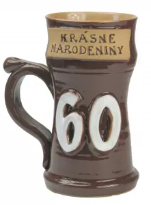 Keramický pohár 0,5L na pivo k narodeninám 60