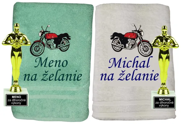 Oskar s menom + osuška s motorkou a menom na želanie.