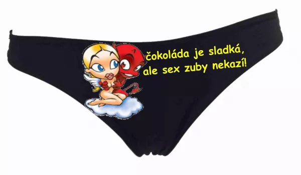 Dámske tangá - čokoláda je sladká, ale sex zuby nekazí