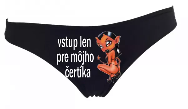 Dámske tangá - vstup len pre môjho čertíka